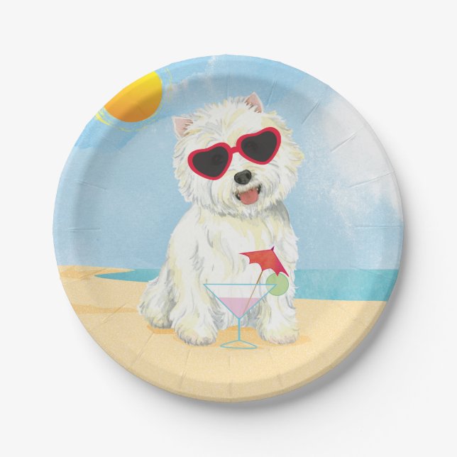 Summer Westie Paper Plates (Front)