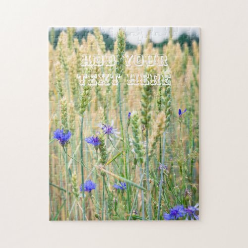 Summer wheat field with cornflowers jigsaw puzzle