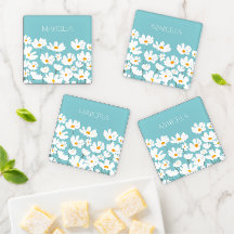 Summer White Cosmos Flowers Custom Name