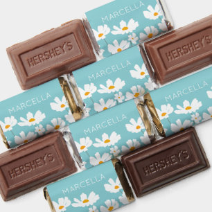 Summer White Cosmos Flowers Custom Name Hershey's Miniatures