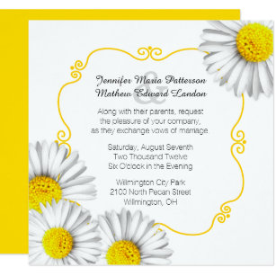Daisy Wedding Invitations Zazzle Summer White Daisies Wedding Invitation