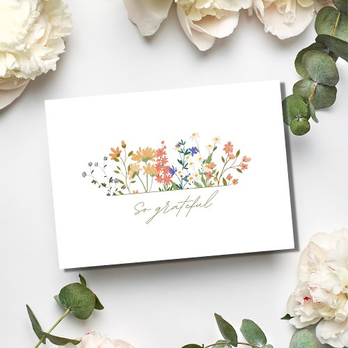 Summer Widlflower Boho Wedding Thank You 