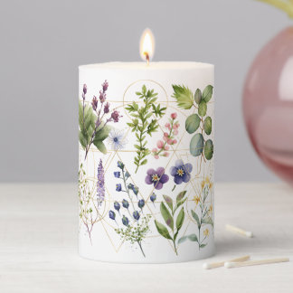 Summer Wild Flowers Pillar Candle
