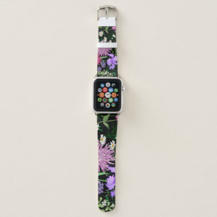 Summer Wild Flowers Seamless Sketch Apple Watch Band