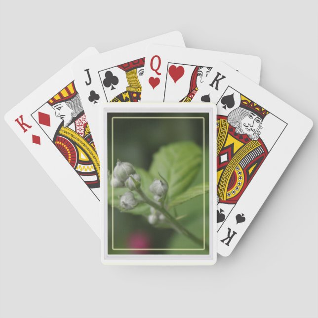 summer wild raspberry flower buds poker cards (Back)