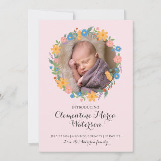 Summer Wildflower Birth Announcement