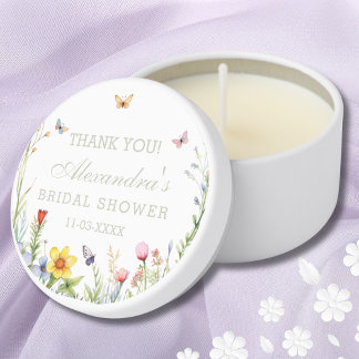 Summer Wildflower Boho Bridal Shower Thank You Mini Candle Favors