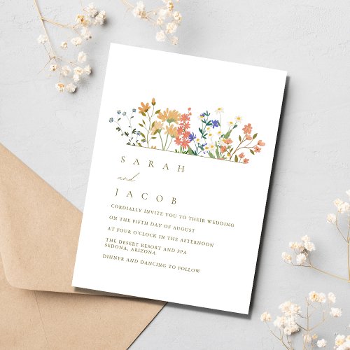 Summer Wildflower Boho Wedding Invitation