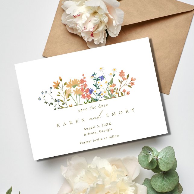 Summer Wildflower Boho Wedding  Save The Date (Creator Uploaded)