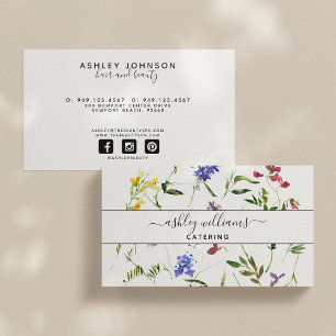 Summer Wildflower Botanicals Script Business Card