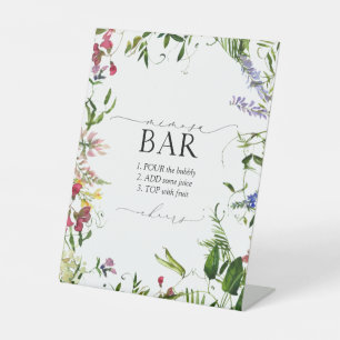 Summer Wildflower Bridal Shower Mimosa Bar Pedestal Sign