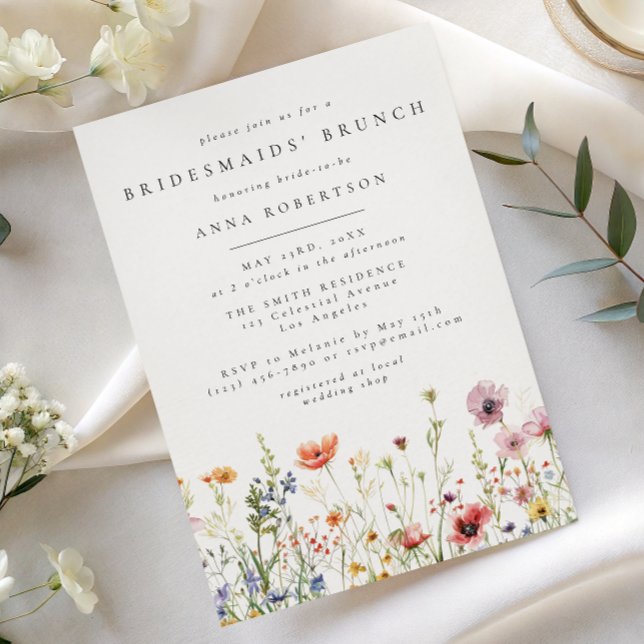 Summer Wildflower Bridesmaids Brunch Invitation (Creator Uploaded)