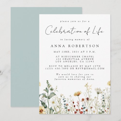 Summer Wildflower Celebration of Life Funeral