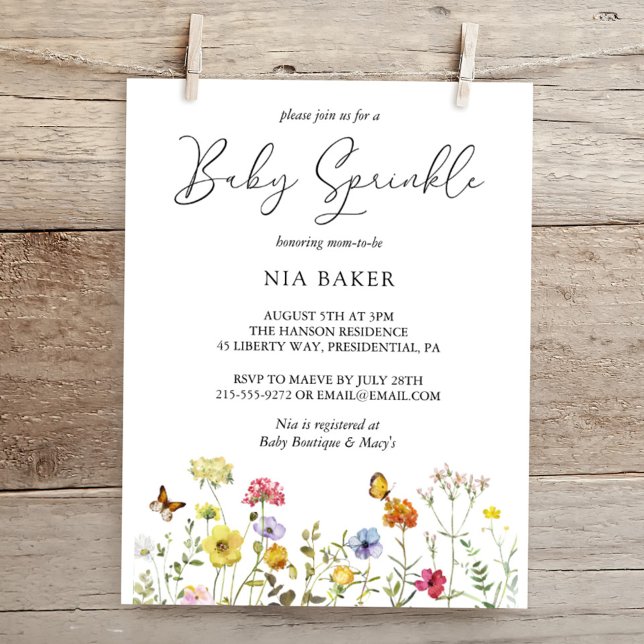 Summer Wildflower Colorful Botanical Baby Sprinkle Invitation (Creator Uploaded)