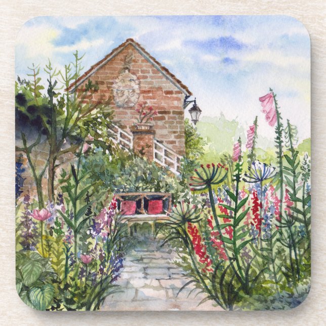 Summer Wildflower English Garden in York Beverage Coaster (Front)
