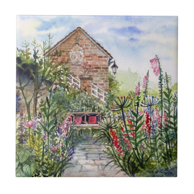 Summer Wildflower English Garden in York Ceramic Tile (Front)