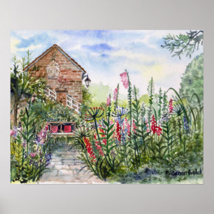 Summer Wildflower English Garden in York Poster