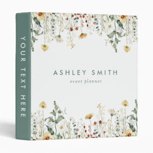 Summer Wildflower Field 3 Ring Binder