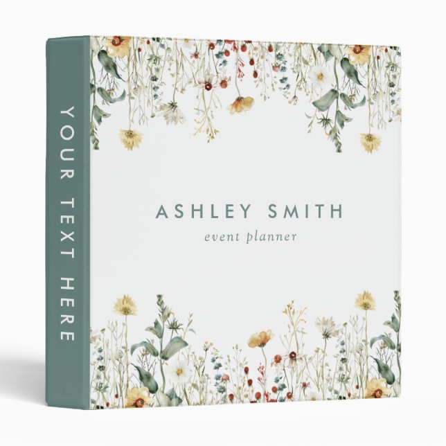 Summer Wildflower Field 3 Ring Binder (Front/Spine)