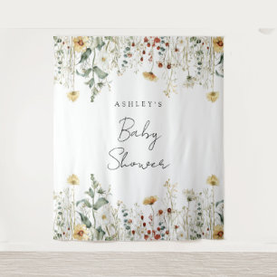 Summer Wildflower Field Baby Shower Backdrop