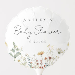 Summer Wildflower Field Baby Shower Balloon
