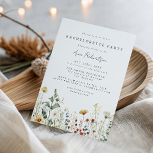 Summer Wildflower Field Bachelorette Party Invitation
