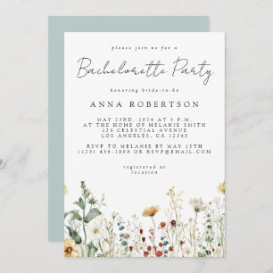 Summer Wildflower Field Bachelorette Party Invitation