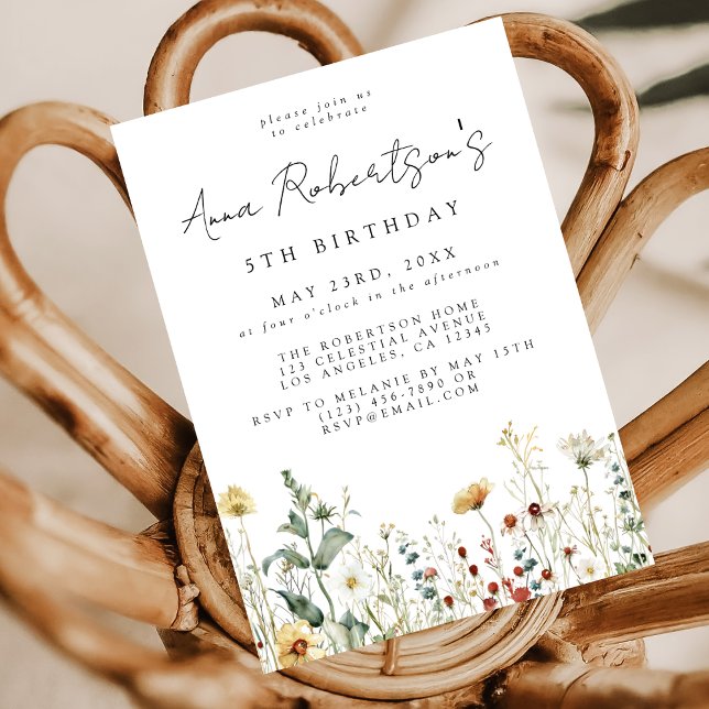Summer Wildflower Field Birthday Invitation (Creator Uploaded)