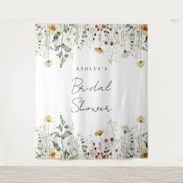 Summer Wildflower Field Bridal Shower Backdrop (Front)