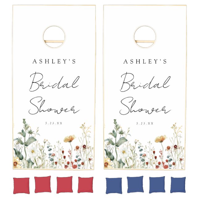 Summer Wildflower Field Bridal Shower Cornhole Set (Set)