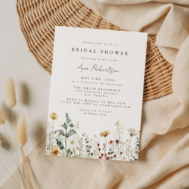 Summer Wildflower Field Bridal Shower Invitation (Creator Uploaded)