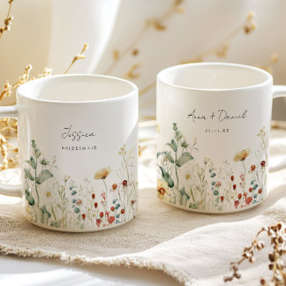 Summer Wildflower Field Bridesmaid Wedding Favor Coffee Mug