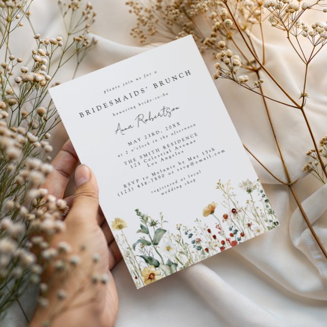 Summer Wildflower Field Bridesmaids Brunch Invitation (Creator Uploaded)