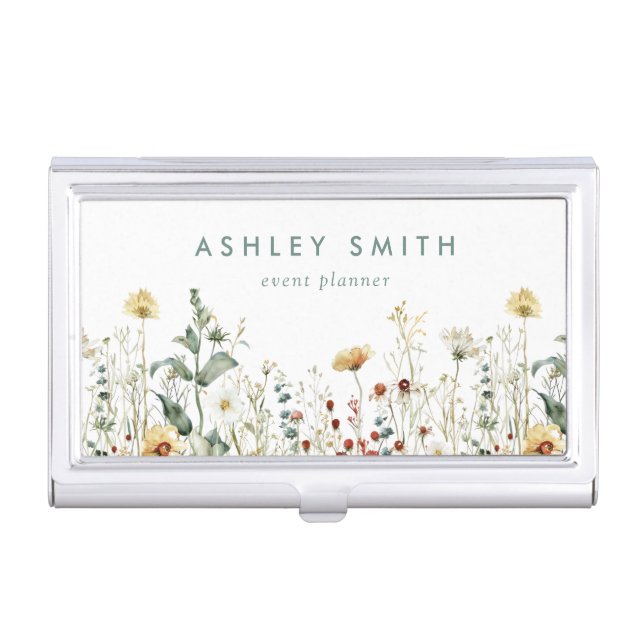 Summer Wildflower Field Business Card Case (Front)