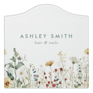 Summer Wildflower Field Business Door Sign