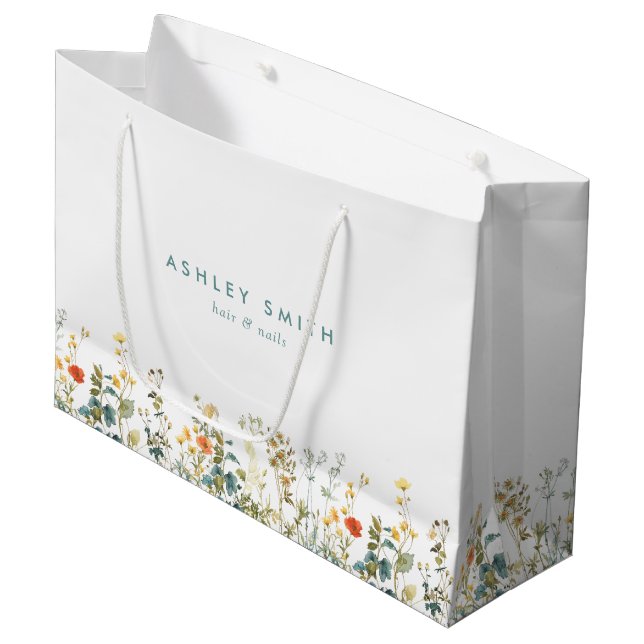 Summer Wildflower Field Business Large Gift Bag (Front Angled)