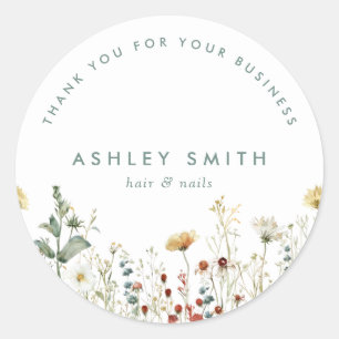Summer Wildflower Field Classic Round Sticker