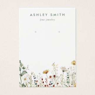 Summer Wildflower Field Earring Display Card