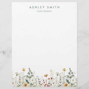 Summer Wildflower Field Letterhead