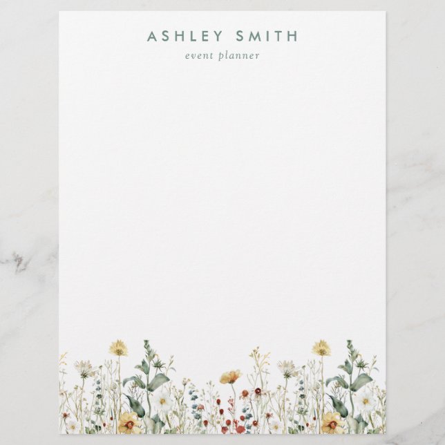 Summer Wildflower Field Letterhead (Front)