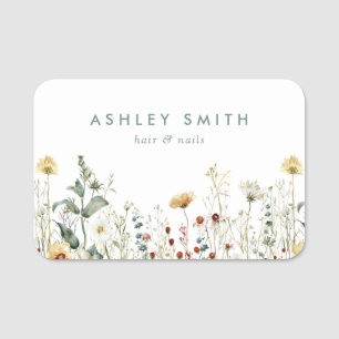 Summer Wildflower Field Name Tag