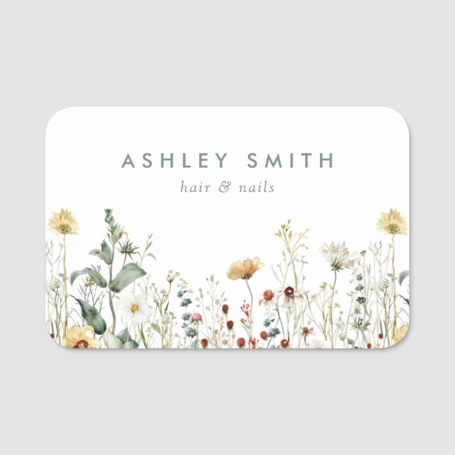 Summer Wildflower Field Name Tag (Front)