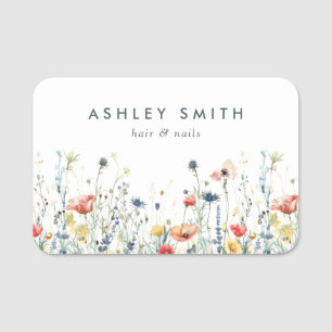 Summer Wildflower Field Name Tag