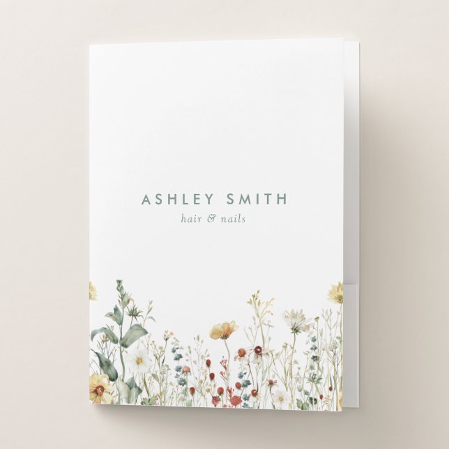 Summer Wildflower Field Pocket Folder (Front)