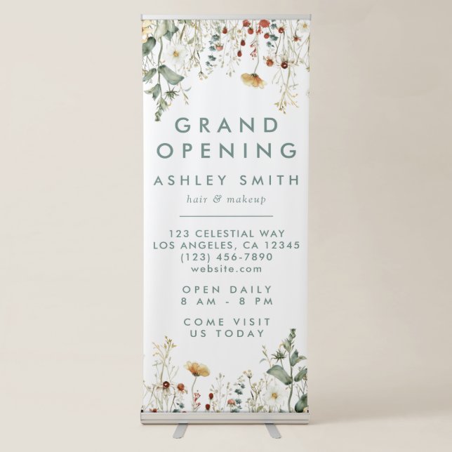 Summer Wildflower Field Retractable Banner (Front)