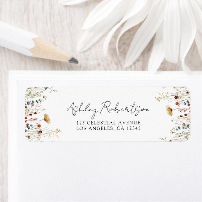 Summer Wildflower Field Return Address Label (Insitu)