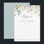 Summer Wildflower Field Wedding Advice Card<br><div class="desc">This design features a watercolor border of wildflowers in shades of gold,  red,  blue,  and green. Perfect for spring and summer weddings.</div>