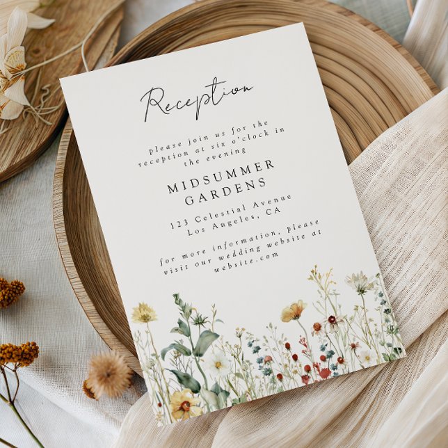 Summer Wildflower Field Wedding Details Enclosure Card (Creator Uploaded)