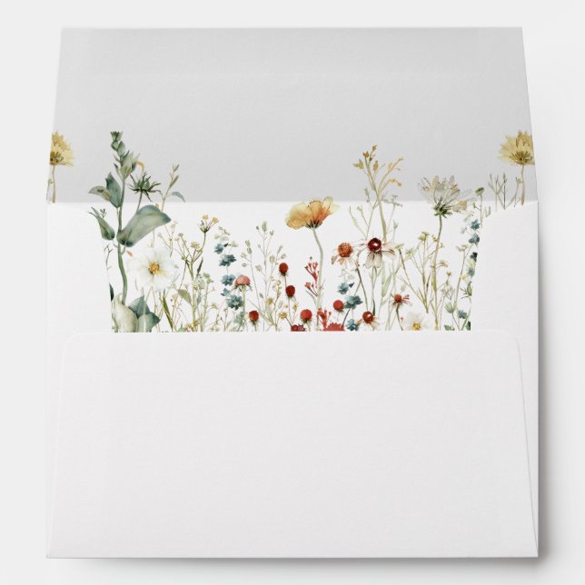 Summer Wildflower Field Wedding Envelope (Back (Bottom))