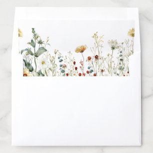 Summer Wildflower Field Wedding Envelope Liner